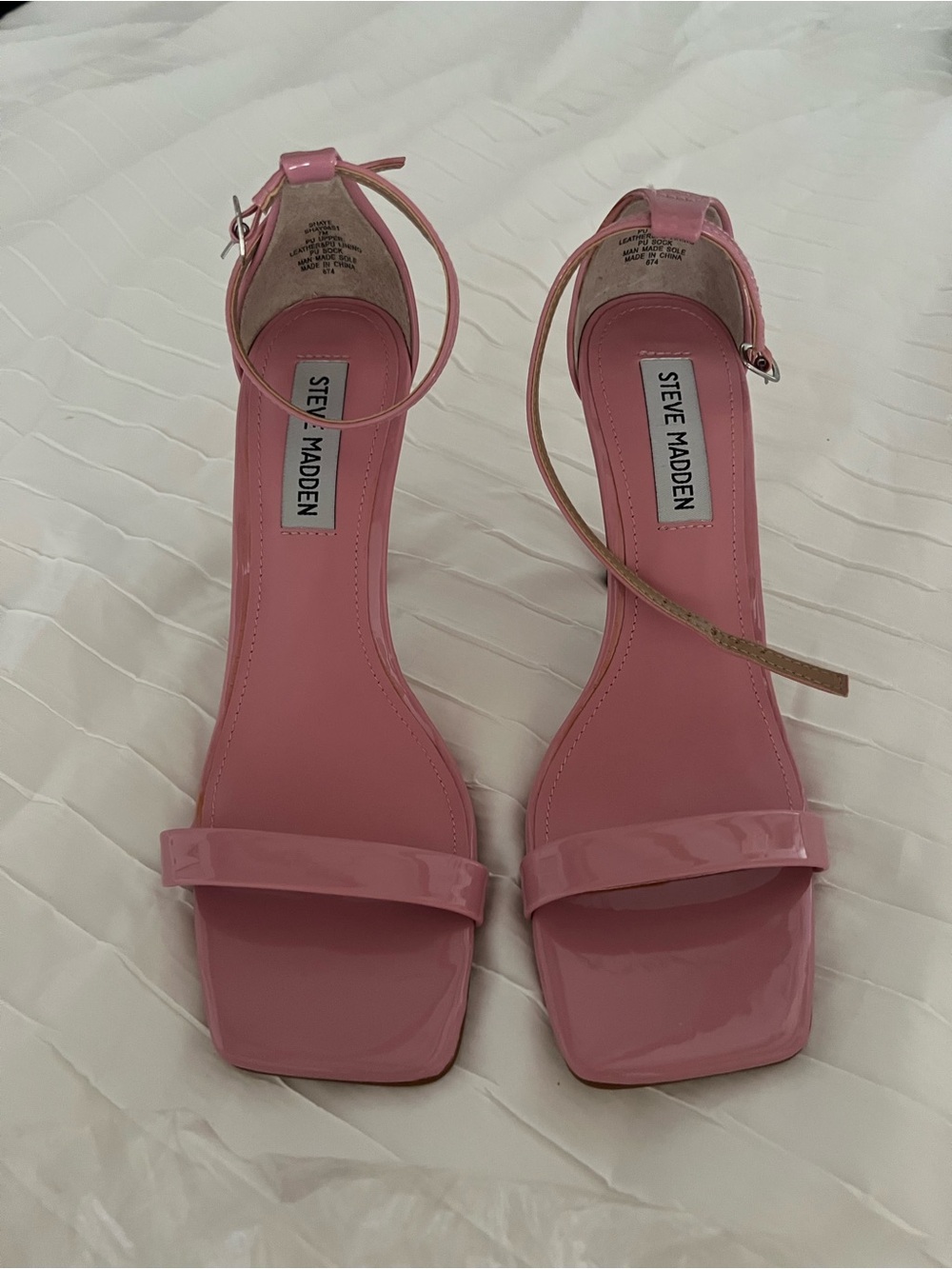 NEW Steve Madden Pink Patent Ankle-Strap stiletto Heels size 7